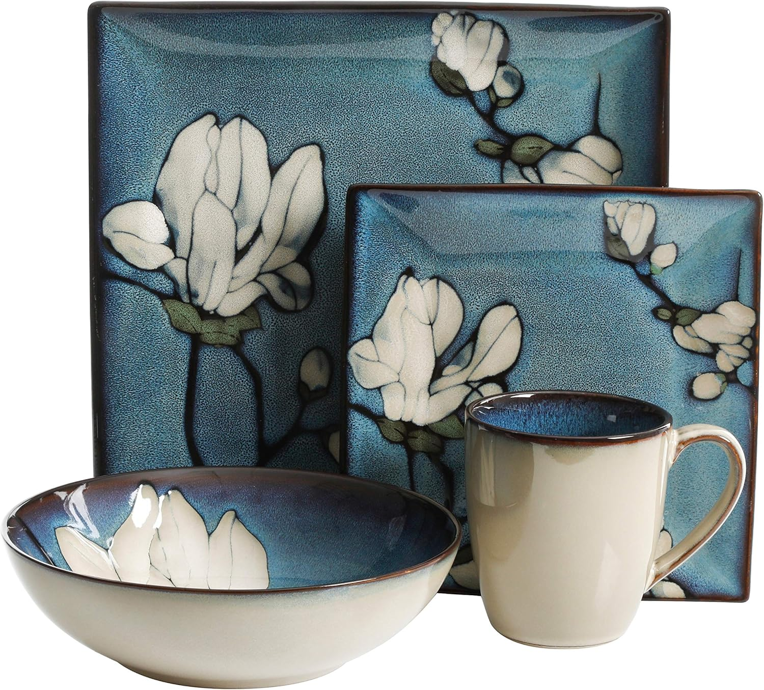 Gibson Bloomsbury 16 Piece Dinnerware Set, Blue image number 5