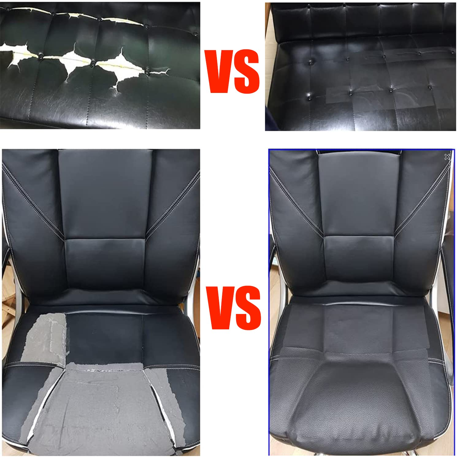 LEKEONE Large Leather Repair Patch, 17X60 Inch Leather Repair Tape Self,Repair Patch Self Adhesive Waterproof for Couches, Furniture, Kitchen Cabinets, Car Seats (Dark Brown, 17 * 60 Inch) - Dark Brown image number 5