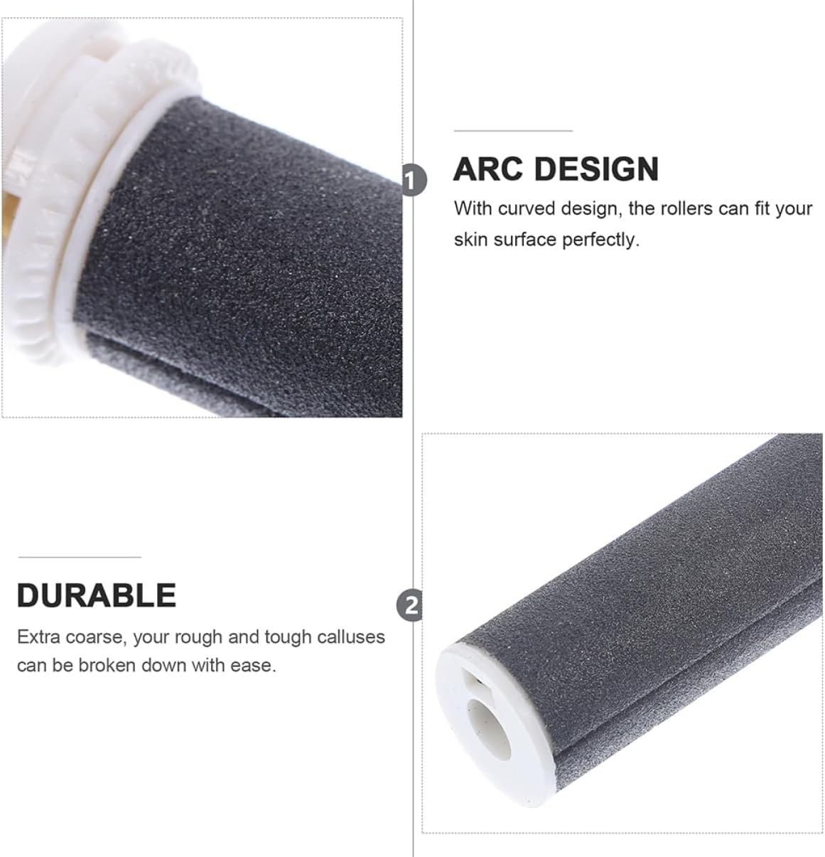 2Pcs Foot File Callus Remover Replacement Head Pedicure Roller Heads Electric Foot File Roller Replacement