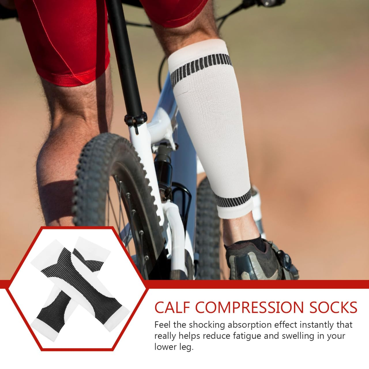 Minkissy 2Pcs Legging Cover 2Pcs White Compression Sleeves for Calf Support Soft Breathable Athletic Covers for Running and Sports image number 1