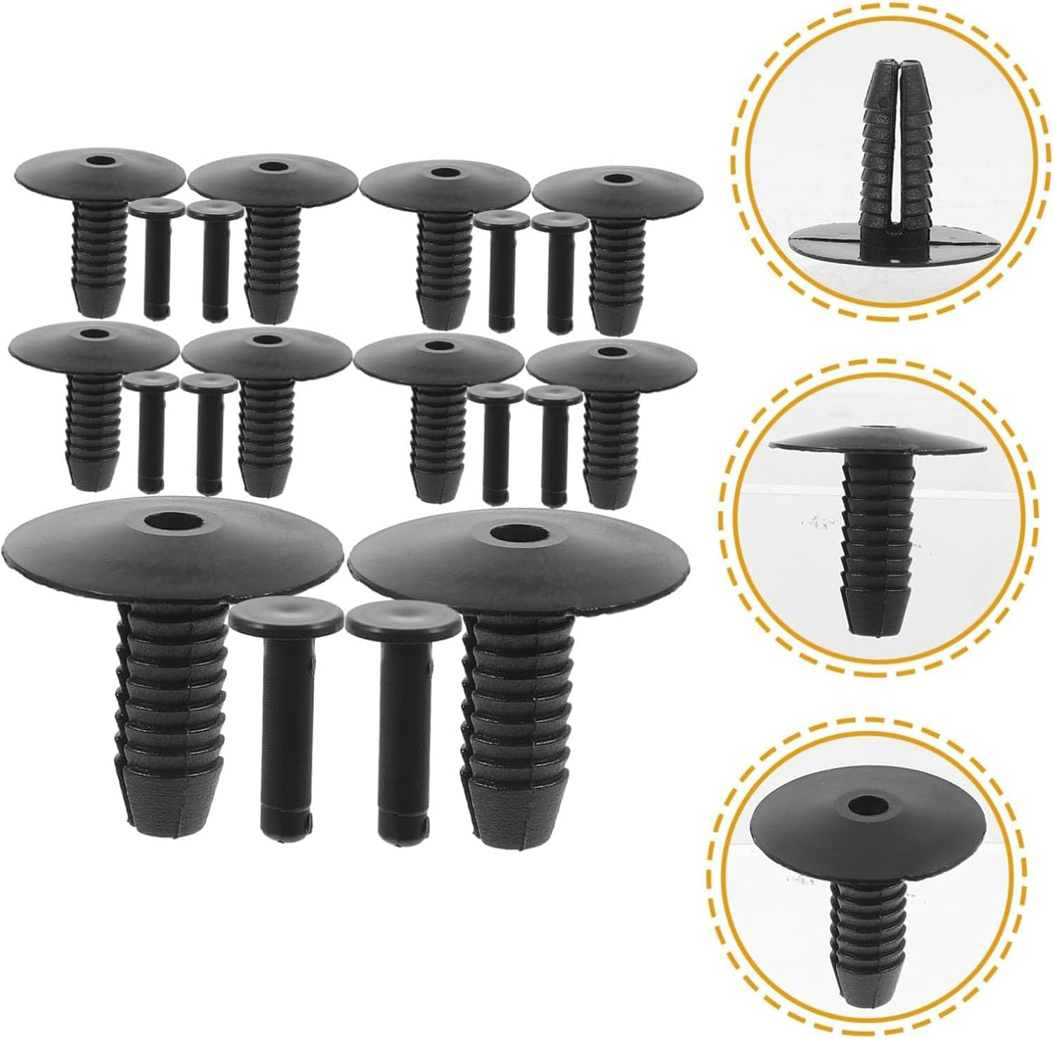 50Pcs Automotive Door Trim Retainer Clips Plastic Push Pin Fasteners for SUV Car Panel Repair Bumper Skirt Replacement Clips Set image number 4