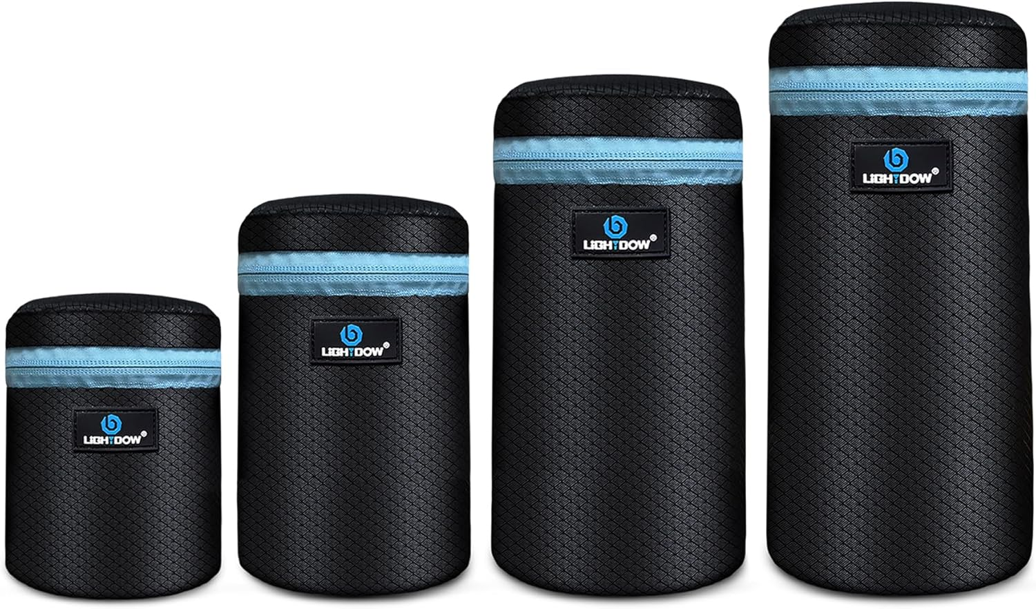 Lightdow Lens Pouches (Set of 4) S M L XL Lens Case 5Mm Thick Soft Waterproof and Shockproof Portable Protective Lens Case for Canon Nikon Sony Olympus Camera DSLR Lens Mirrorless Camera Lens Bag image number 5