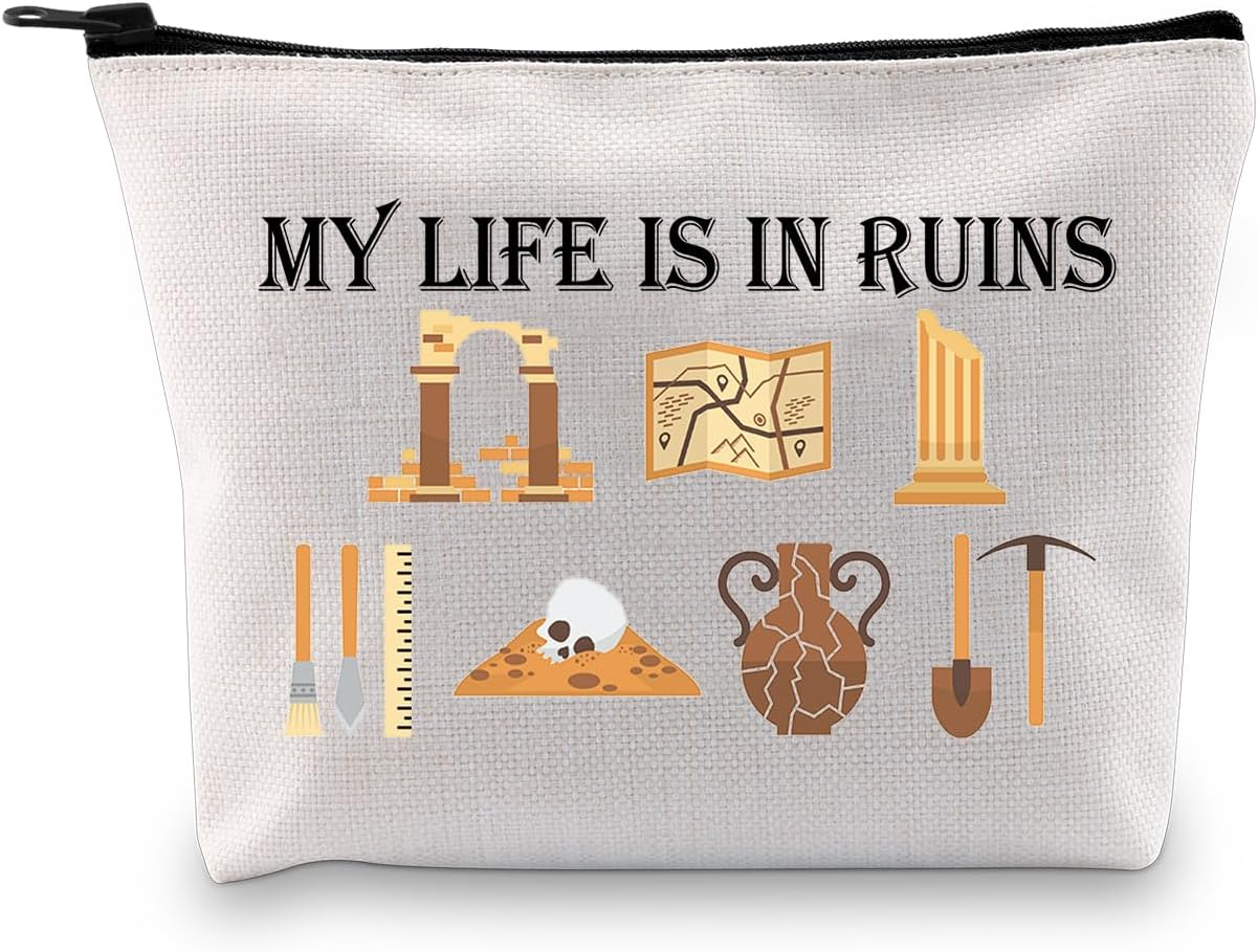 BDPWSS Archaeology Gifts for Women Archaeologist Gift My Life Is in Ruin Funny Archaeology Zipper Pouch, My Life Bag, Fashion image number 5