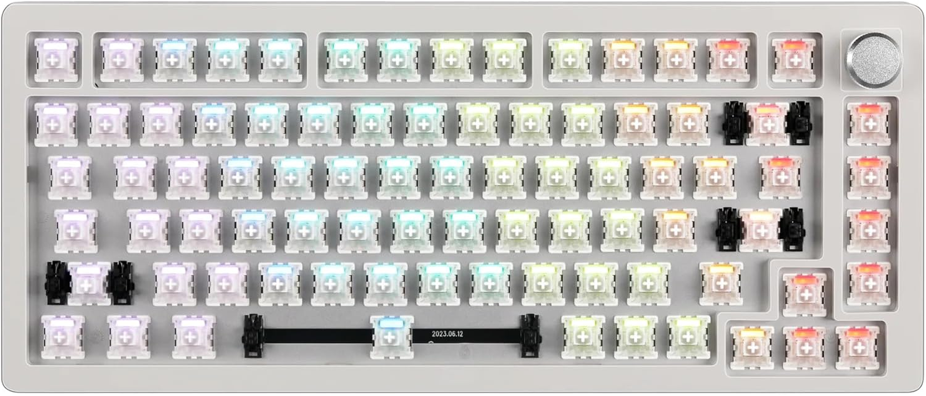 Drunkdeer A75-Mechanical-Keyboard, TKL Gaming Keyboards, Hyper Fast Magnetic-Switch, RGB Wired USB Compact 82 Keys with Knob White image number 4