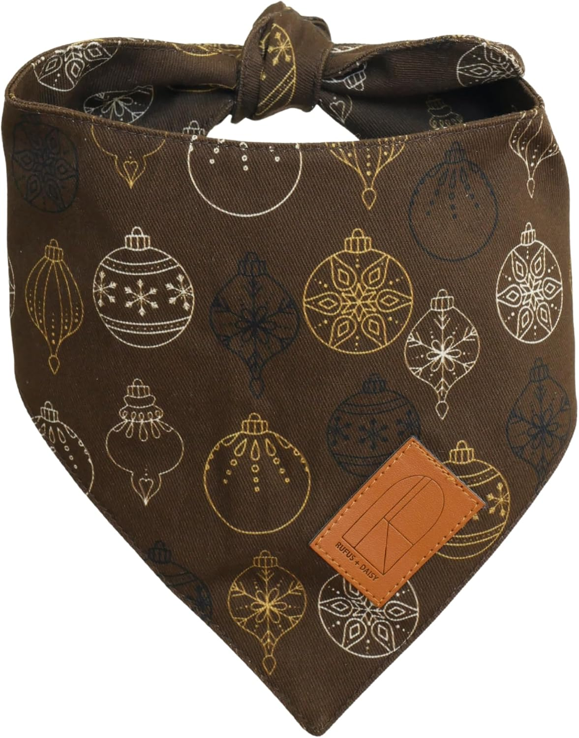 Christmas Dog Bandanas, 2 Pack, Gingerbread and Bauble Designs, Cotton, Adjustable for Small to Large Dogs (Medium) image number 3