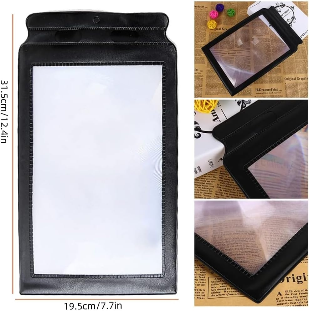 1PCS A4 Magnifier, Professional Large Sheet Magnifying Glass Flexible Optical PVC Practical for Reading Books for Tiny Objects(Black) image number 3