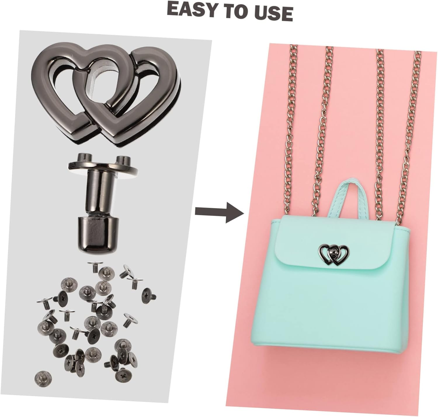 HOMSFOU 4Pcs Heart Shape Turn Locks for Suitcase Bag TSA Approved Metal Travel Locks