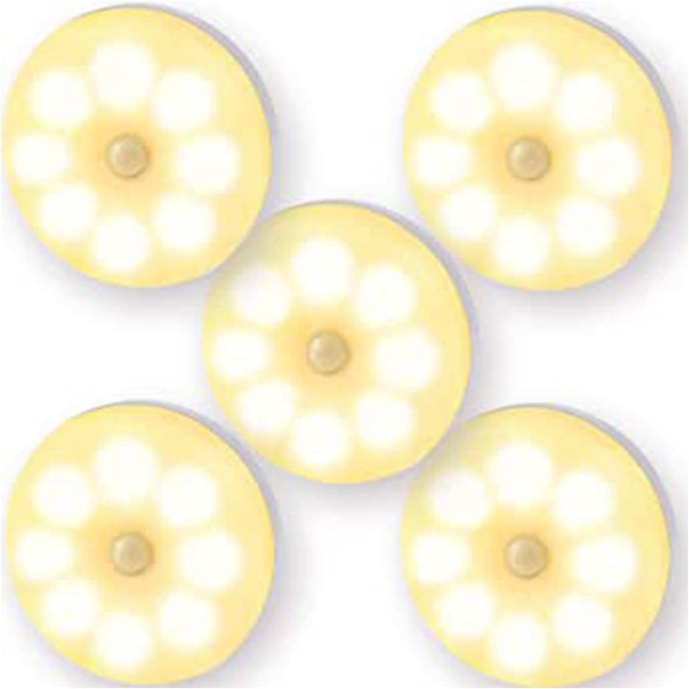 AUTENS 5 Pack Motion Sensor Night Lights,Usb Rechargeable Path Night Lighting, 8 LED Beads Motion Detect Warm Light Stick on Closet Toilet Bathroom Stair Wall Hallway Cabinet Indoor Lights. (3000K) image number 6