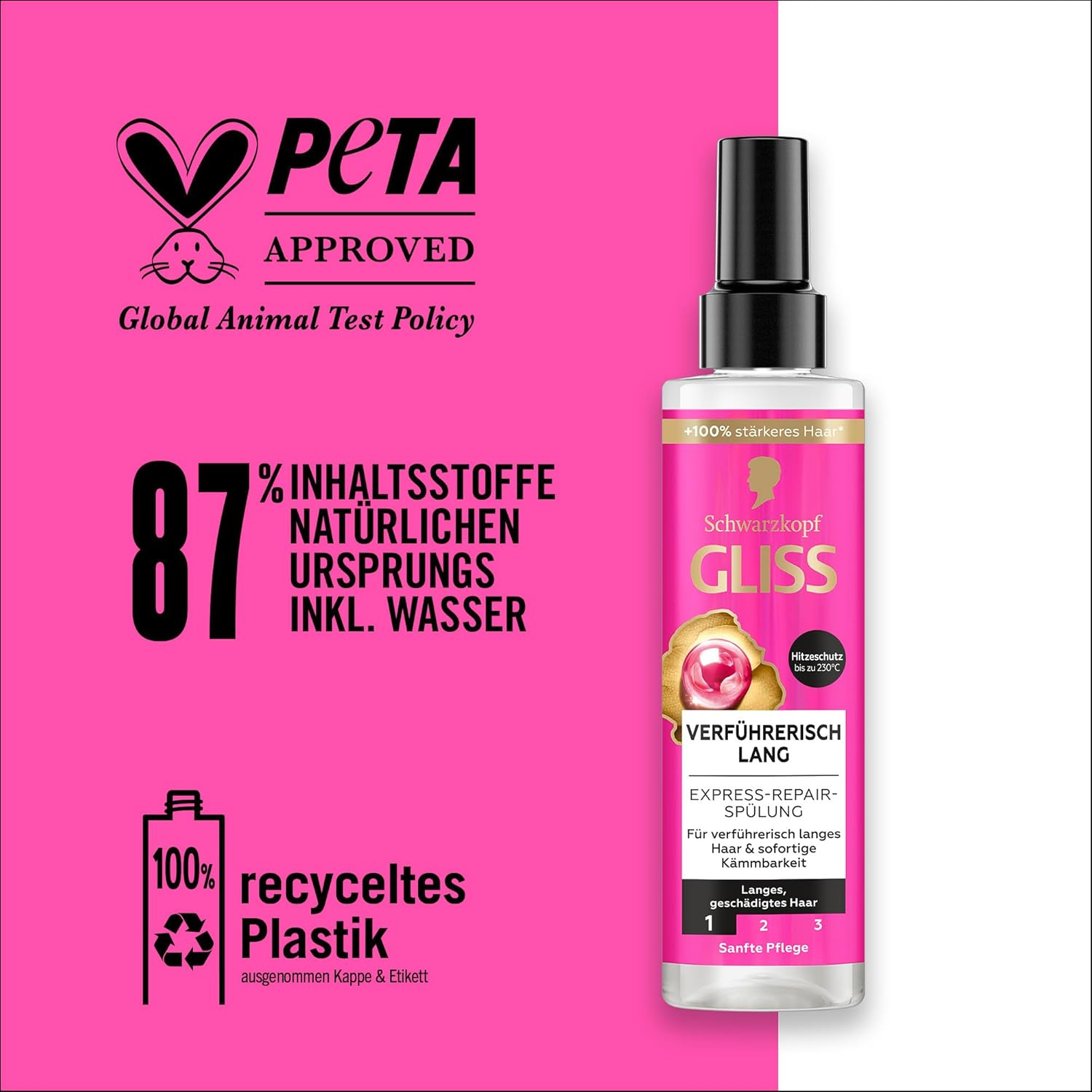 Gliss Express Repair Conditioner Seductive Long (200 Ml), Conditioner for Seductive Long Hair, Conditioner with Heat Protection for Protection from Future Hair Damage image number 3