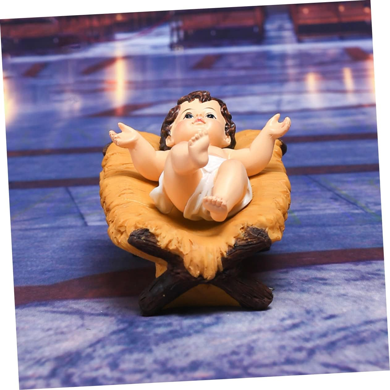 Jesus Figurine Ornament Religious Christmas Decoration for Home Photography Prop Resin Craft for Nativity Scene Unique Holiday Celebrations