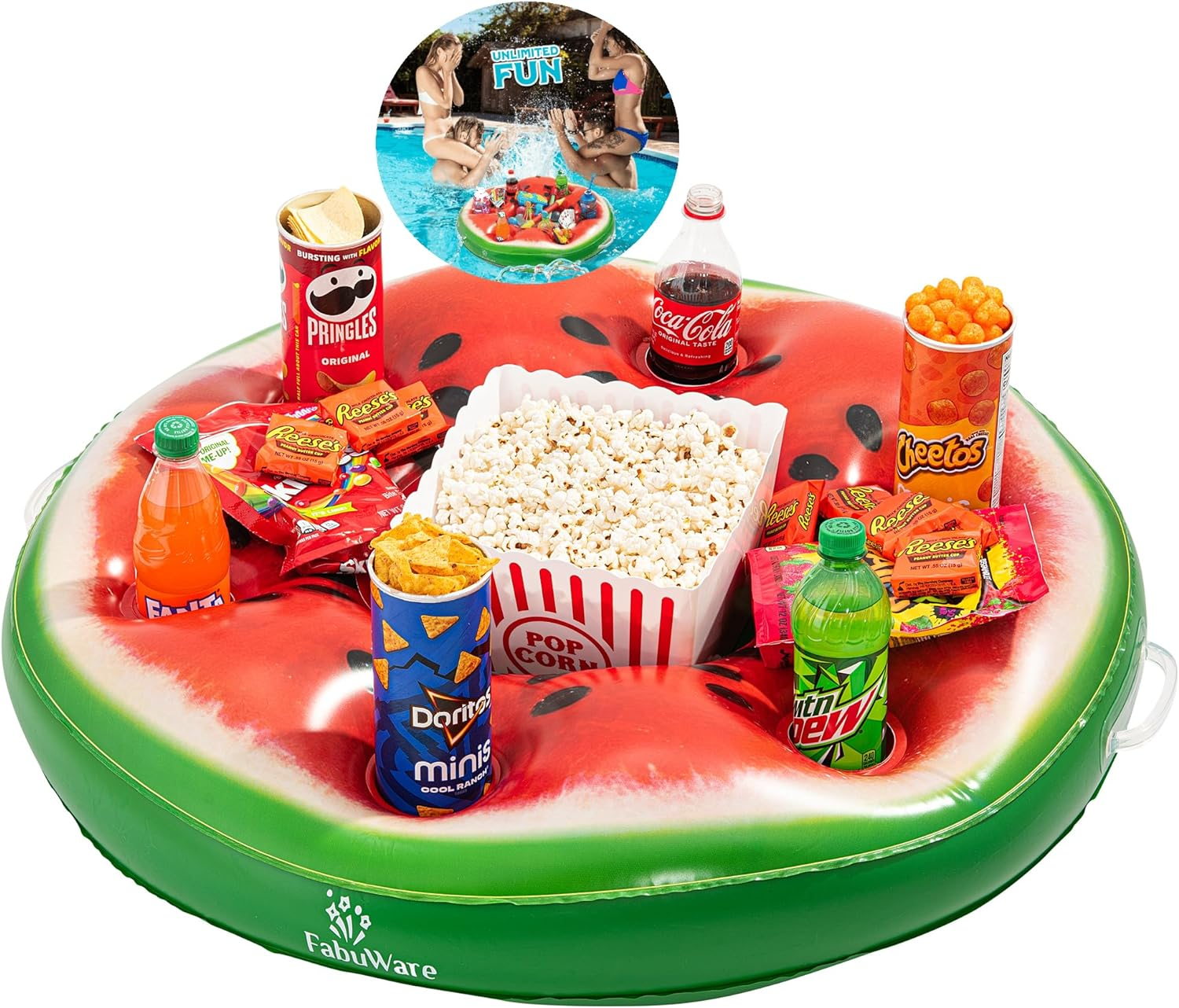 Watermelon Pool Drink Holder Floating Pool Trey for Adults and Family Fun, Floating Ice Chest for River Hot Tub, Pool Accessories, Durable Quality Pool Party Game Time (Watermelon) image number 5