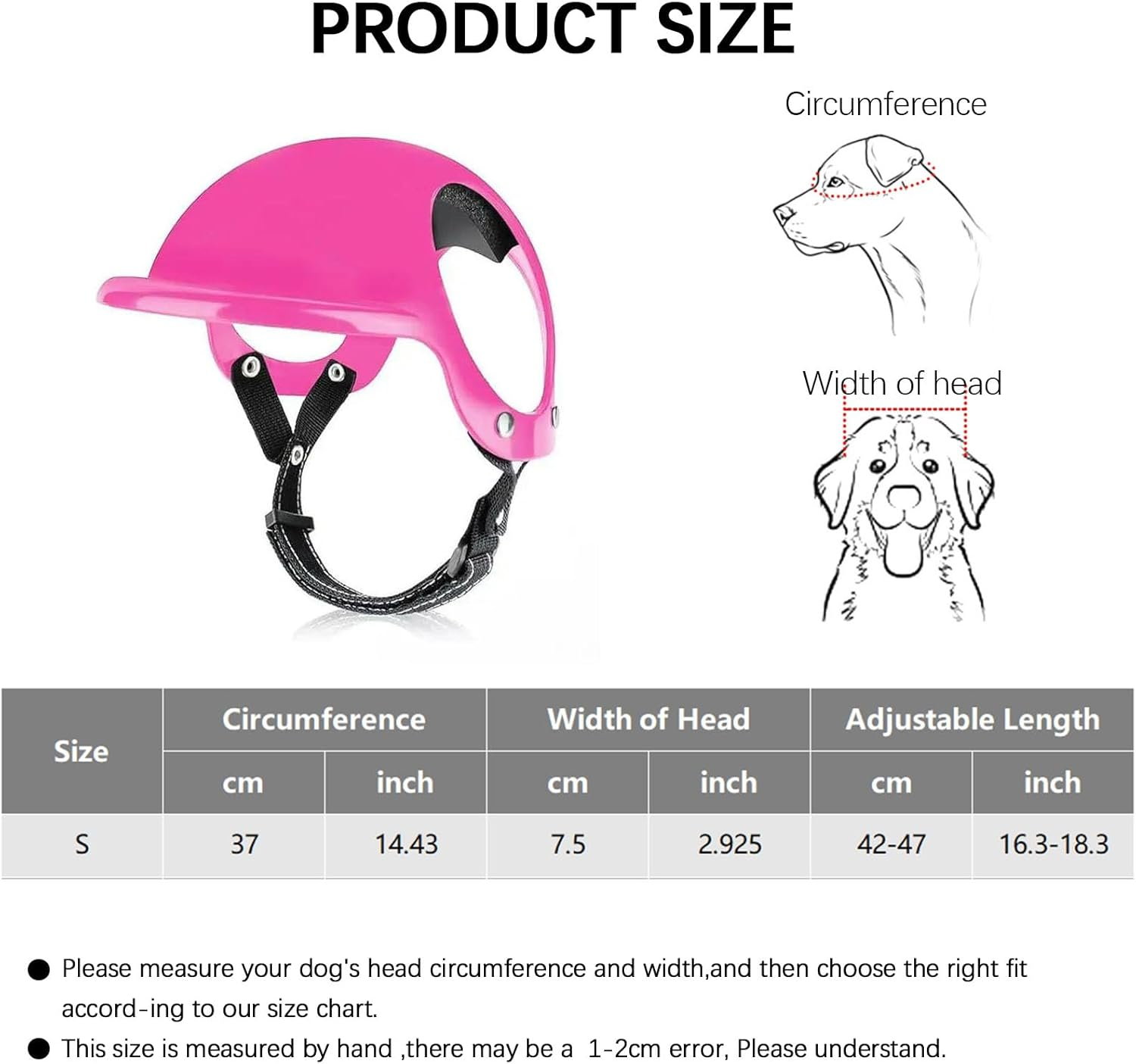 UOSIA Dog Helmet Goggles Dog Motorcycle Helmet with Ear Holes Cute Dog Sunglasses and Dog Helmet Set for Small Medium Dog Outdoor Driving Walking image number 4