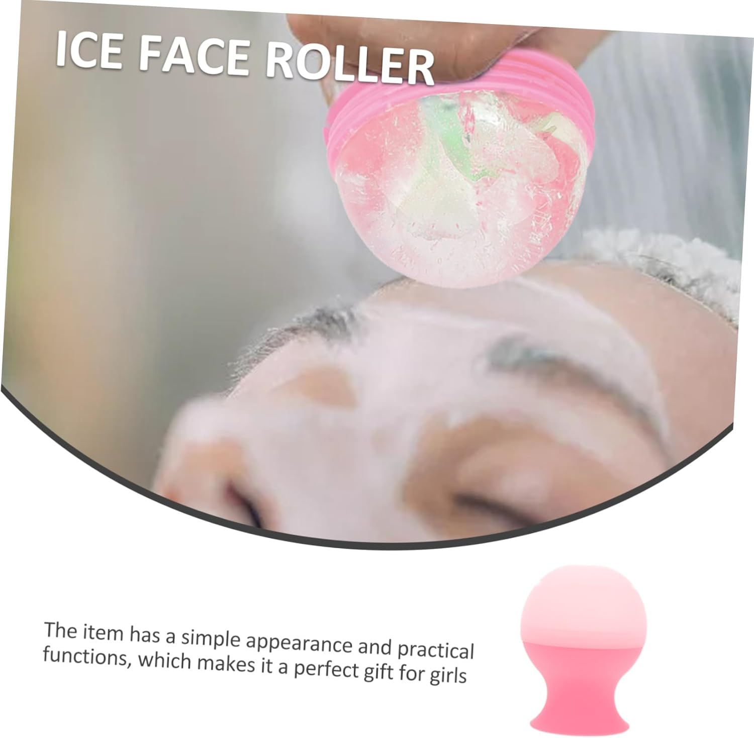 CATIEBYE Silicone Face Ice Roller Mold for Skin Care Facial Ice Roller for Eye and Face Massage Pink Facial Silicone Icing Tool for Reducing Puffiness and Improving Elasticity image number 6