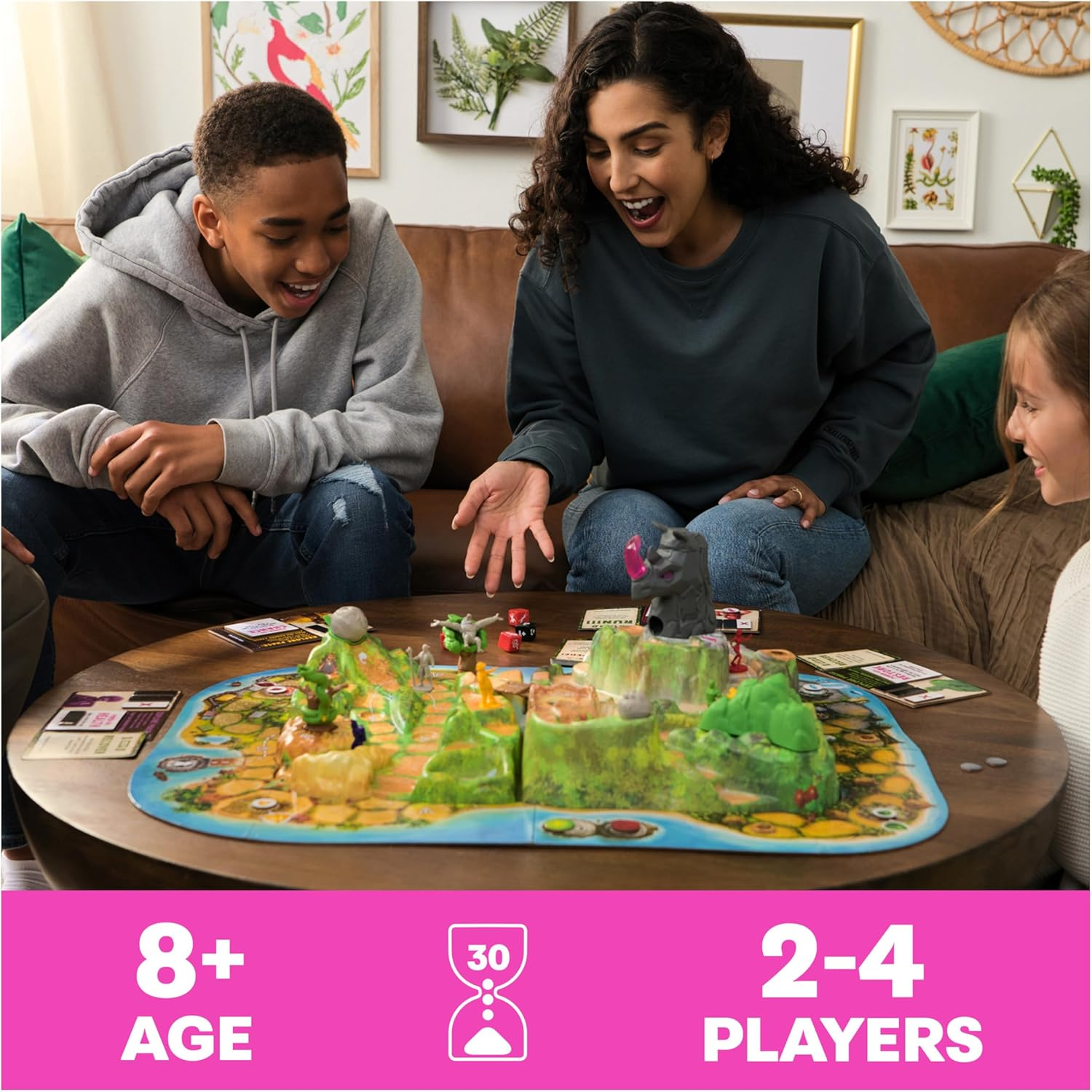 Spin Master Games Jumanji Stampede Cooperative Board Game, 3D Adventure Game Based on the Action-Comedy Movie, Family Game Night for Kids and Adults Ages 8 & Up image number 2