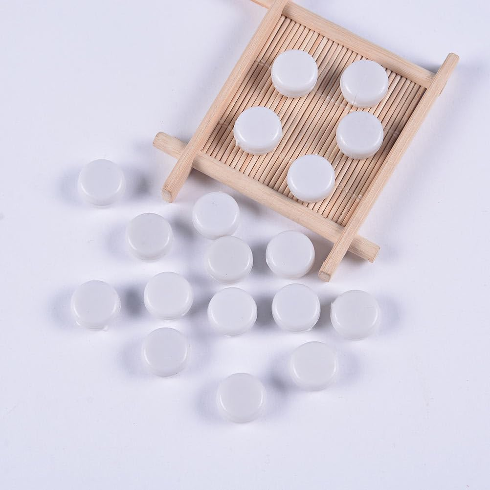 Ibasenice 100Pcs White Flat round Box Inserts 0.59 Inch Plastic Noise Makers for Baby Plush Toys Dolls and Pet Accessories for Handmade Repair image number 6