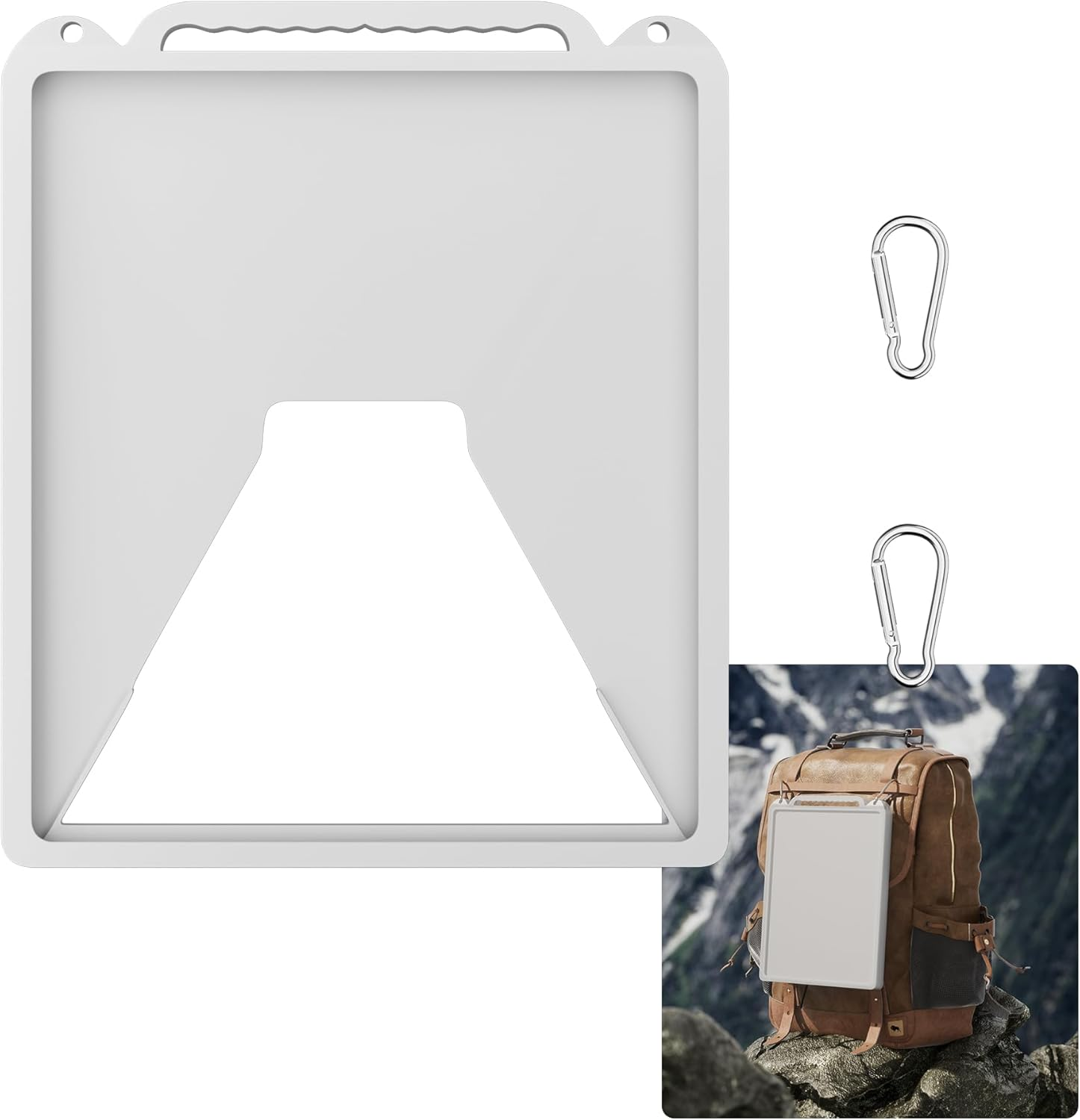 Starlink Mini Case Cover, Anti-Bump Silicone Protector with Hook to Hang Starlink Mini on the Backpack for Non-Stop Signal White image number 2