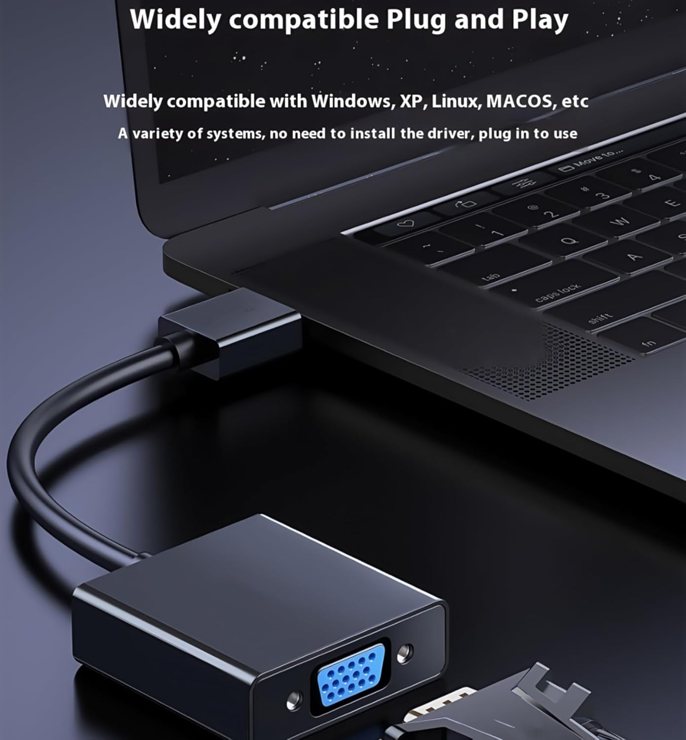 OUGCYG HDMI to VGA, Gold-Plated Adapter (Male to Female) for Computer, Desktop, Laptop, PC, Monitor, Projector, HDTV, Chromebook, Raspberry Pi, Roku, Xbox and More (5 Pack, Black) image number 2