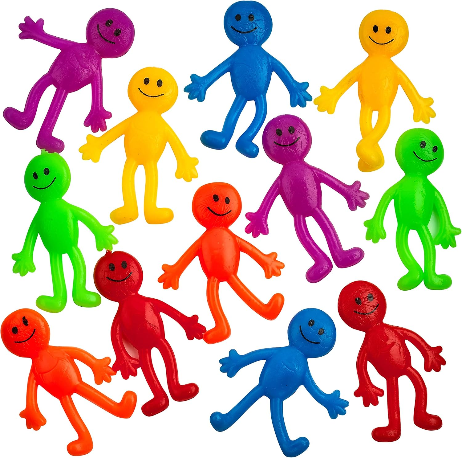 Stretchy Smiley Man (36 Pack) Assorted Fun Colors, a Sticky, Bendable, Stretchable, Slimy, Gooey Texture, Fidget Toy for Stress and Anxiety Relief, Great Party Favor image number 5