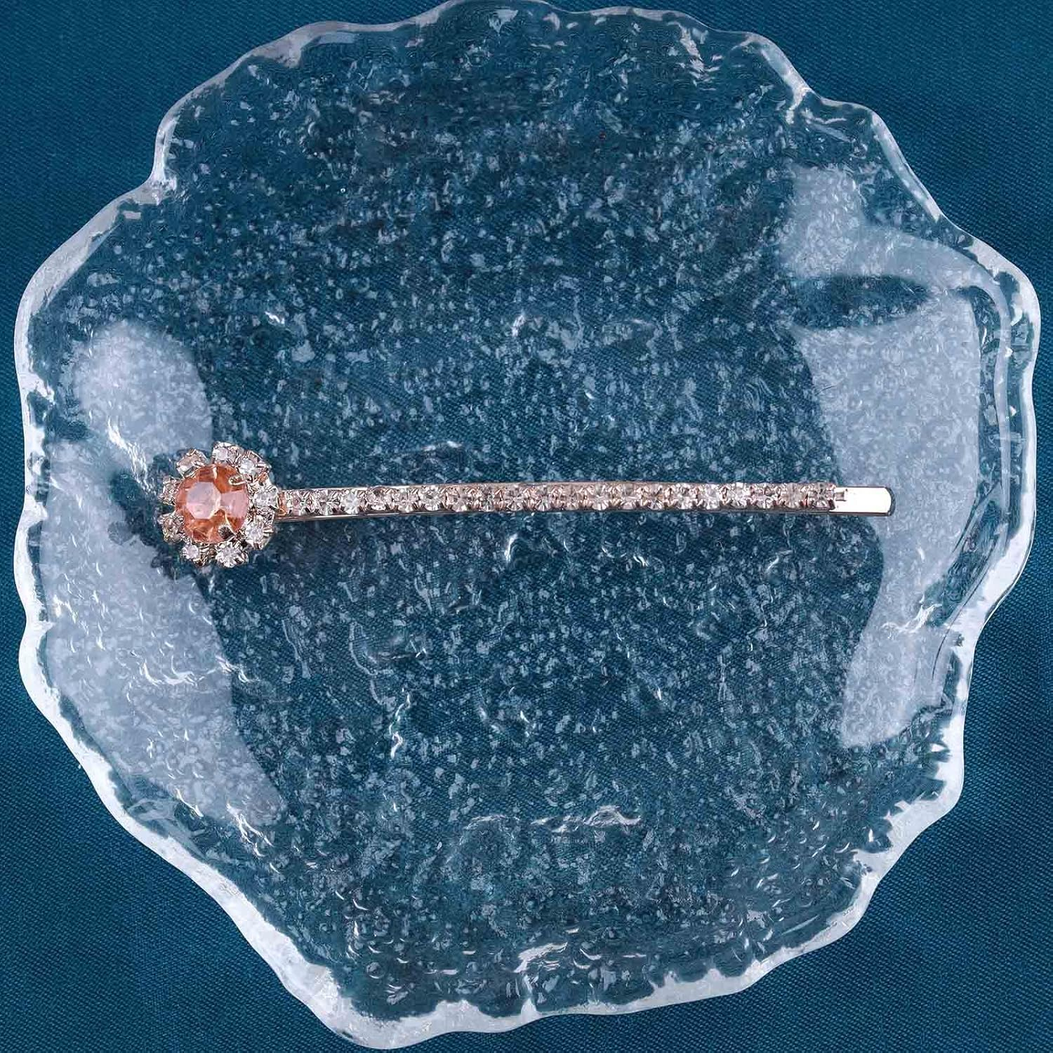 Wendalern Hair Clips for Women Bling Crystal Duck Beak Clip Non-Slip Hair Clip for Thick Thin Hair Sparkling Gemstone Wedding Bridal Hair Pin Accessories for Styling Section - White image number 2