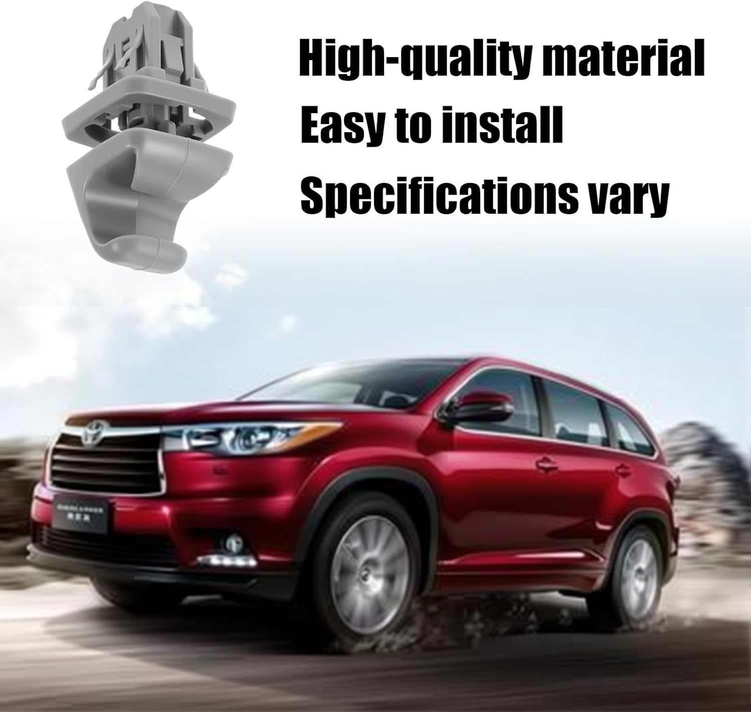 AGDGV 2PCS Car Plastic Sun Visor Hook Clip Bracket Retainer 74348-33040 for Toyota 4Runner Corolla Matrix RAV4 Land Cruiser Venza Yaris (Gray) - Gray image number 2