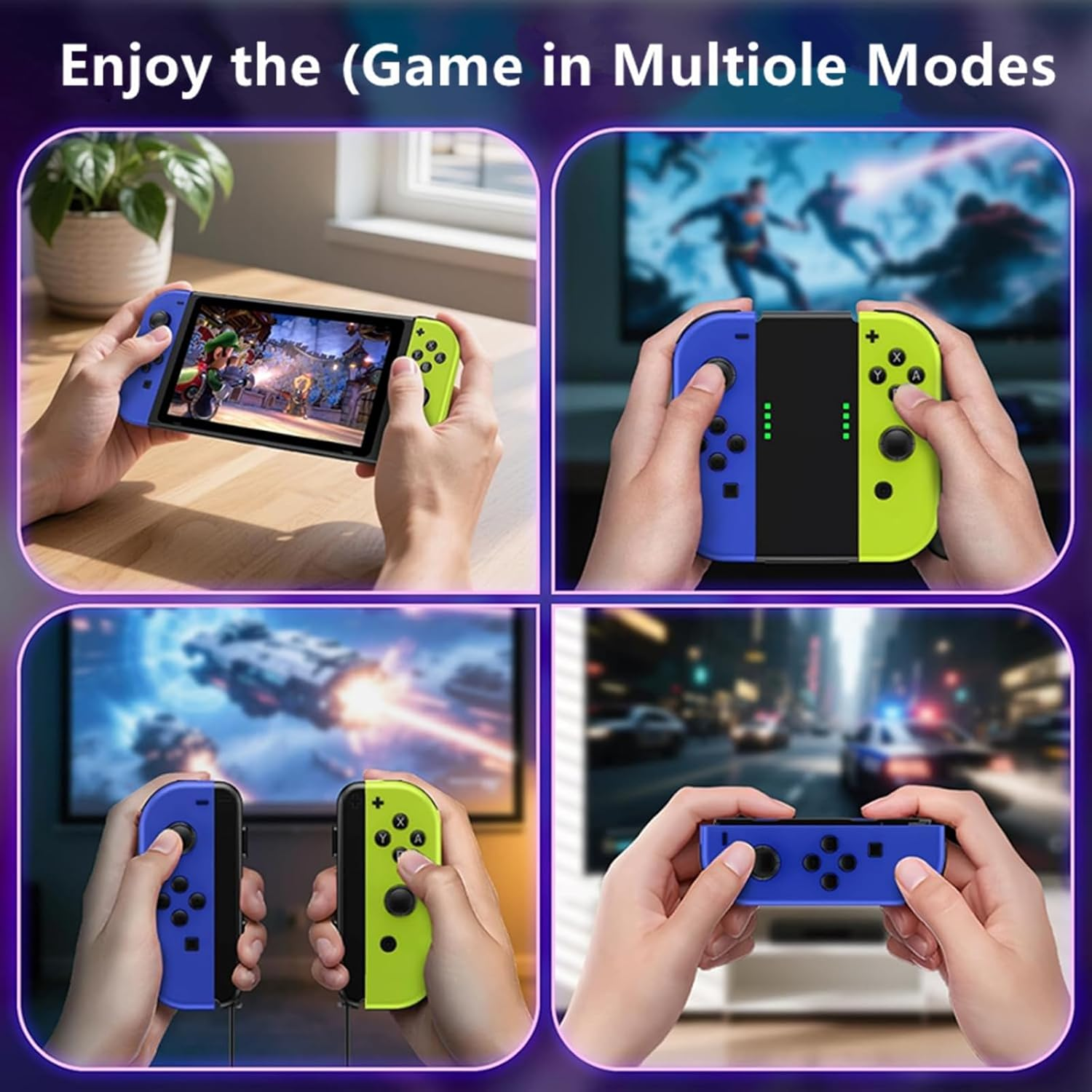 Joy-Cons for Switch Controllers, Wireless Replacement for Switch, Left and Right Controllers Support Sports Dual Vibration/Wake-Up/Motion Control/Screenshot Function (Blue and Yellow) image number 6