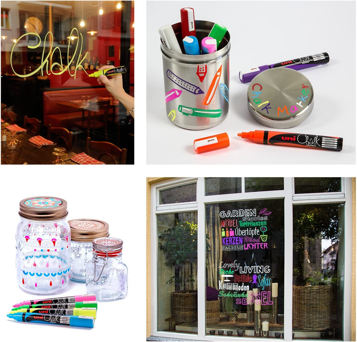 Uni-Ball 8Mm Chisel Tip Chalk Marker, Black