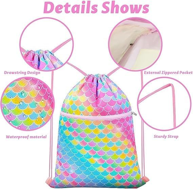 Drawstring Backpack - Drawstring Bags for Kids Swim Bag for Beach image number 2