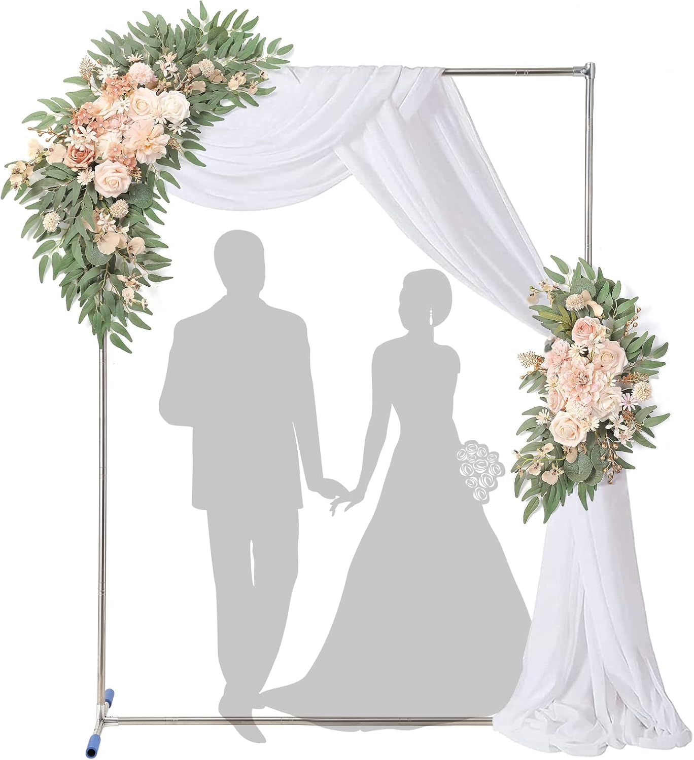 Wedding Arch, 7X5Ft Arch for Wedding Ceremony with Support Feet Base, Square Metal Stand Frame for Wedding, Party, Bridal, Garden, Outdoor, Rectangle Archway for Balloon Decoration image number 1