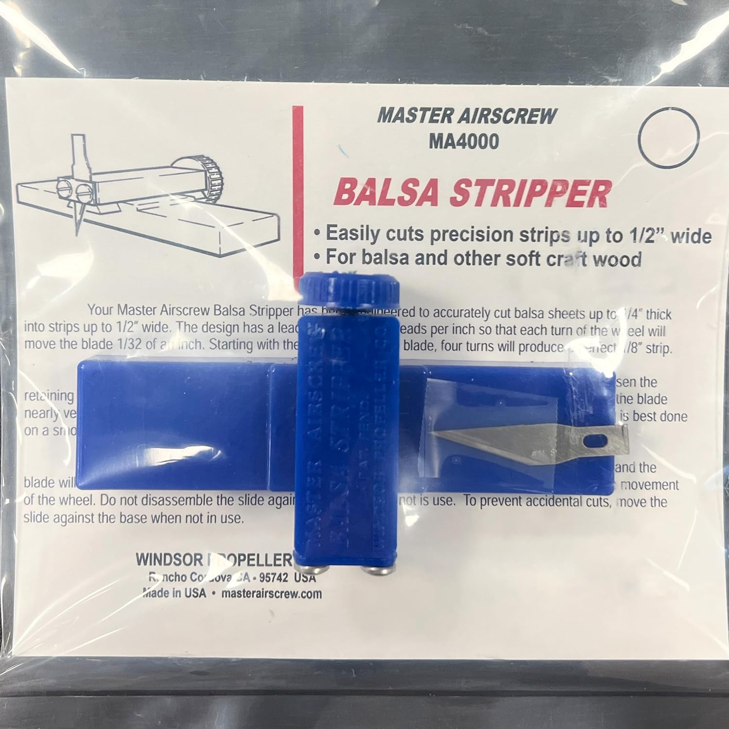 Master Airscrew MA4000 Balsa Stripper - Blue image number 1
