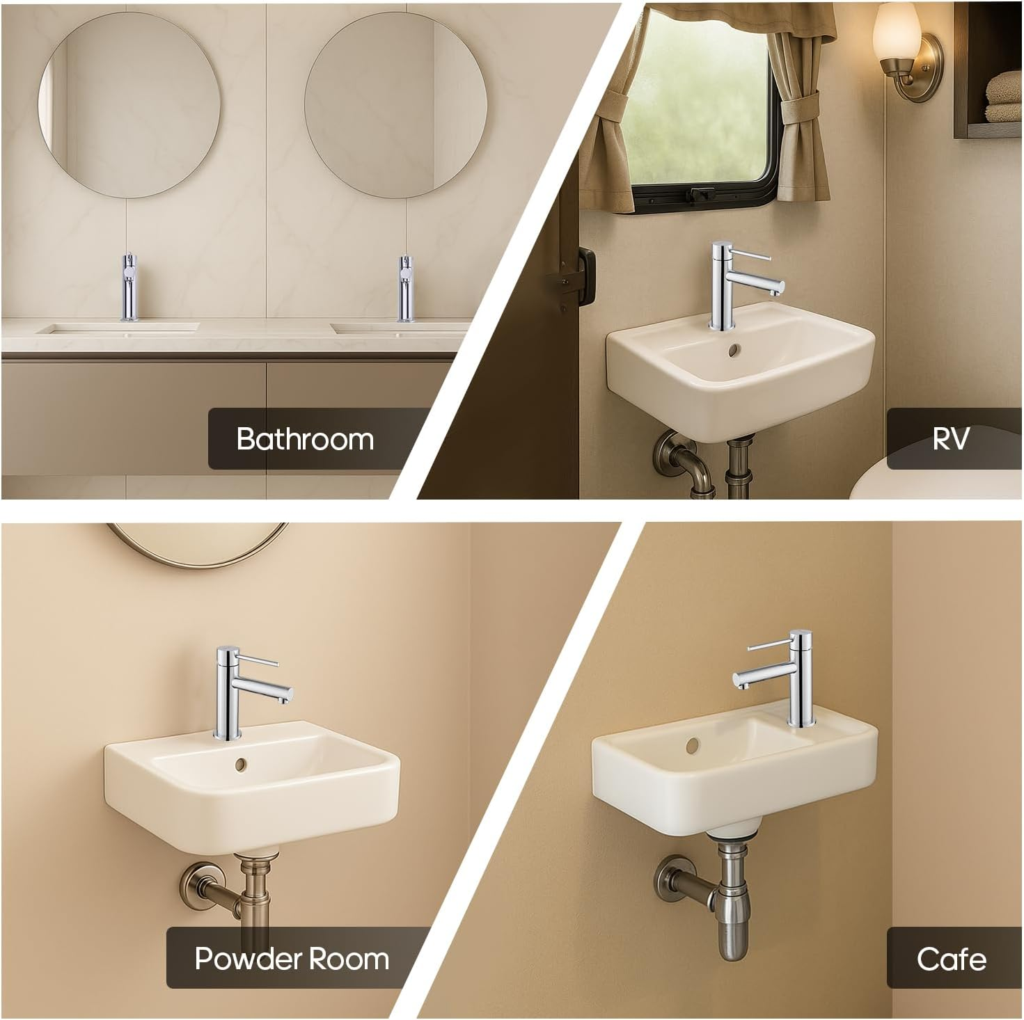 Decaura Basin Mixer Tap for Small Sink, Lead-Free Bathroom Sink Taps, WELS Water-Saving Sink Faucet (Chrome, Spout Height-89Mm)