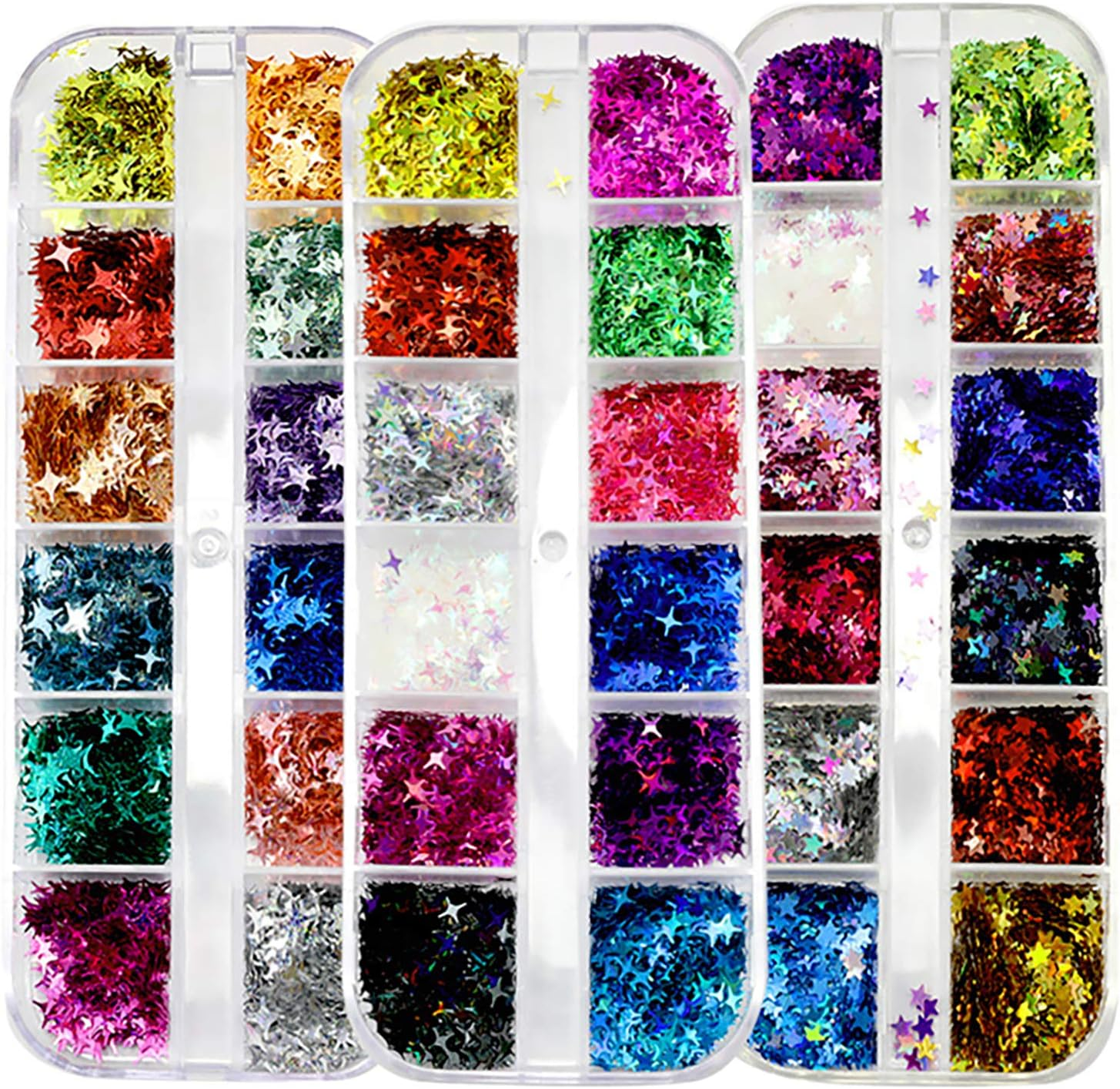 2 Boxes Nail Sequins Cross Star Sequins Four-Pointed Star Sequins Five-Pointed Star Alien Sequins image number 1