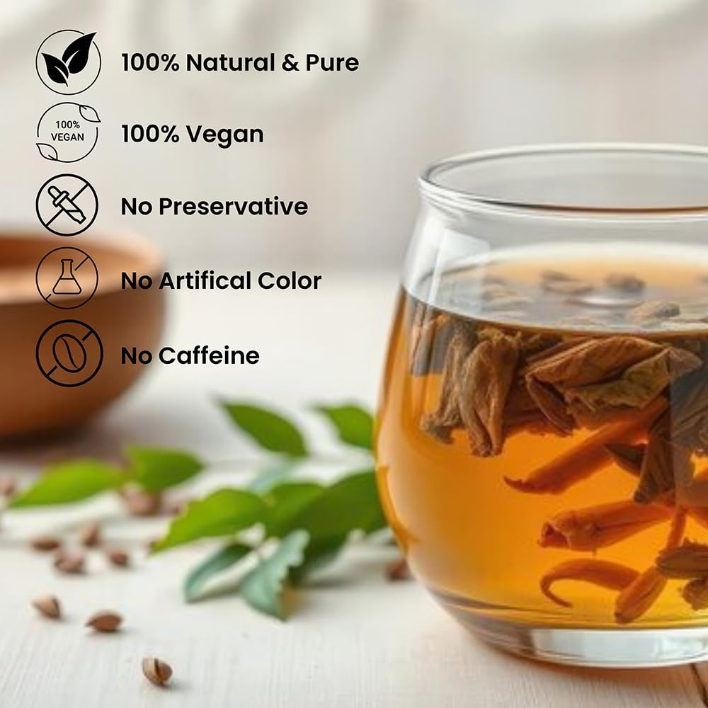 Ashwagandha Root Loose Leaf Tea 100 G | Withania Somnifera for Herbal Tea | Naturally Dried Ashwagandha Herb (Indian Ginseng) | Ideal Particle Size for Brewing Tea by Hebhac Herbals image number 4