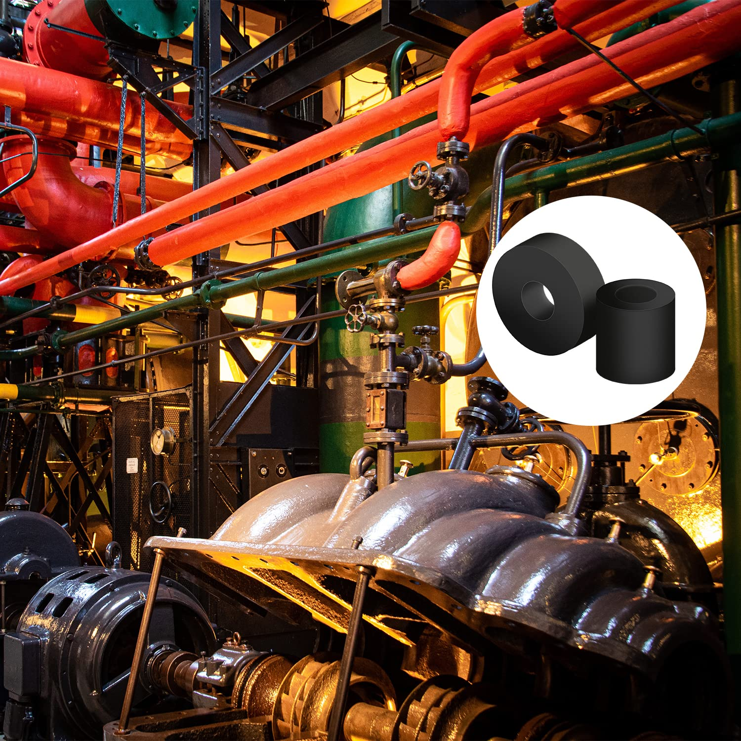 AIEX 20 Pieces round Rubber Grommet, 4 Sizes Rubber Flat Washers Assortment Multifunction Black Flat Rubber Rings Assortment for Home Car Accessories image number 4