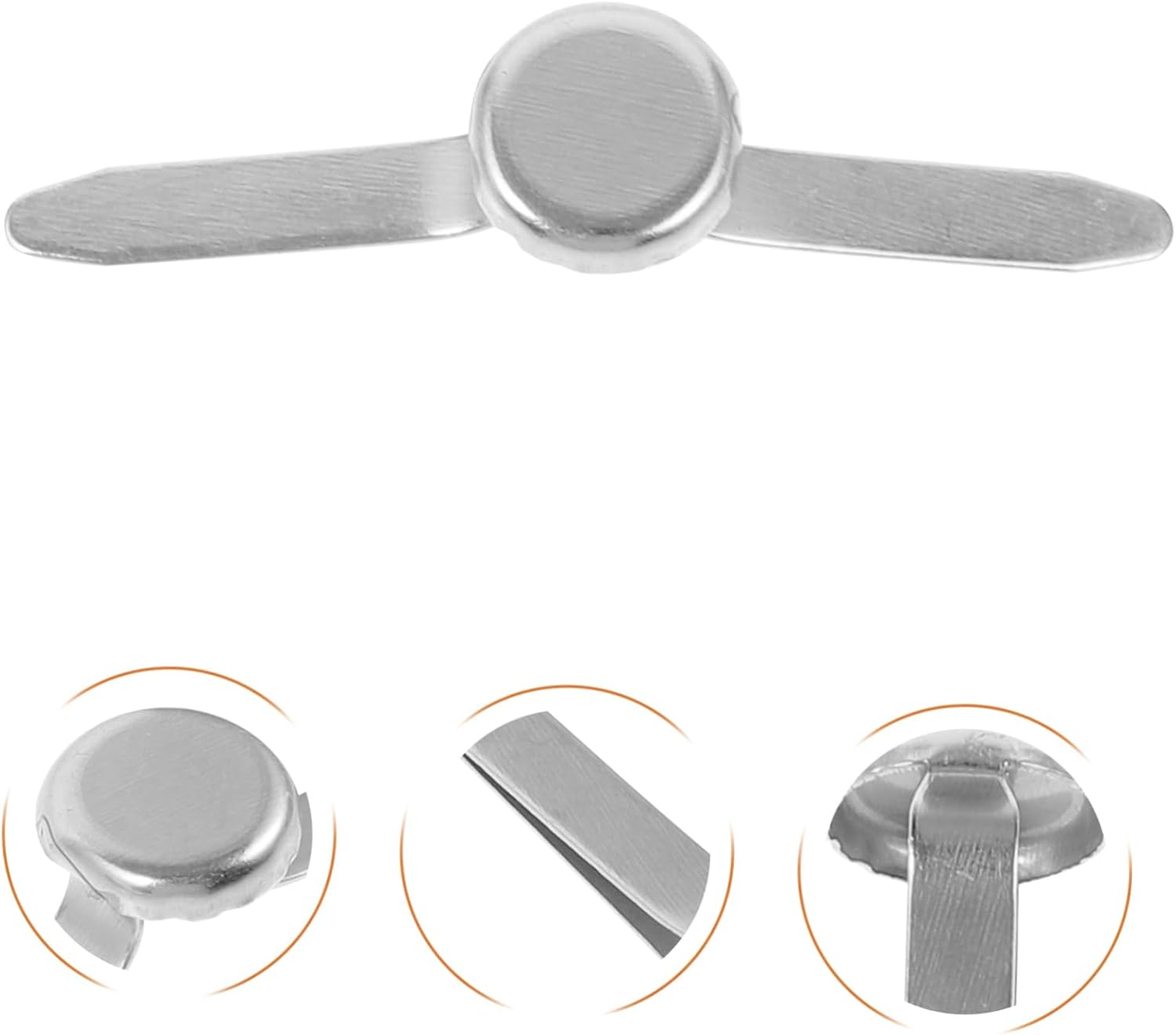 TEHAUX 50Pcs Metal Brads Fasteners for Crafts Smooth Edges for Projects Boys and Girls Art Supplies Securely Fastens Two Feet image number 3