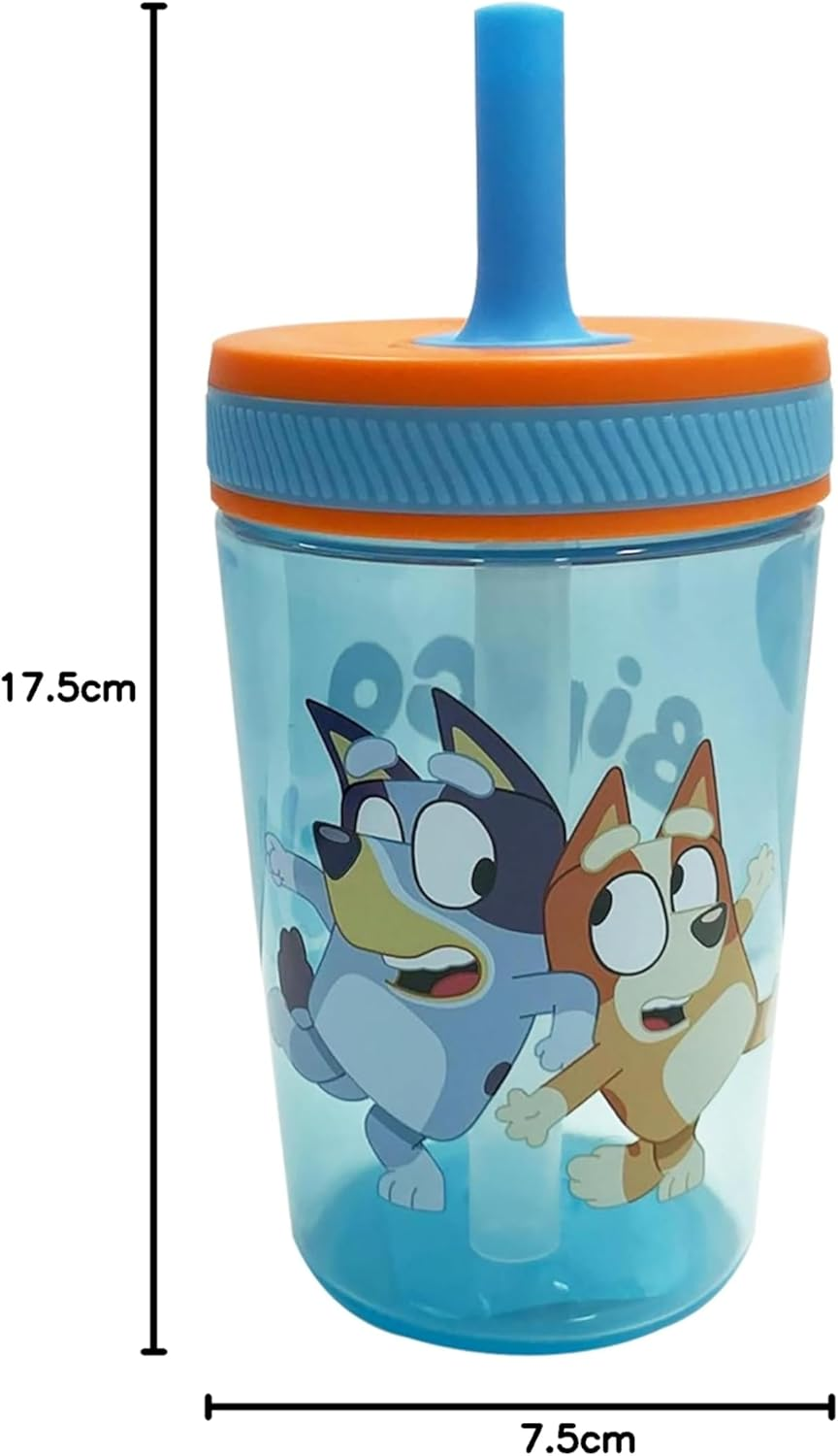 Zak Australia Pty. Ltd. Bluey Kelso Tumbler with Straw 443Ml - Blue