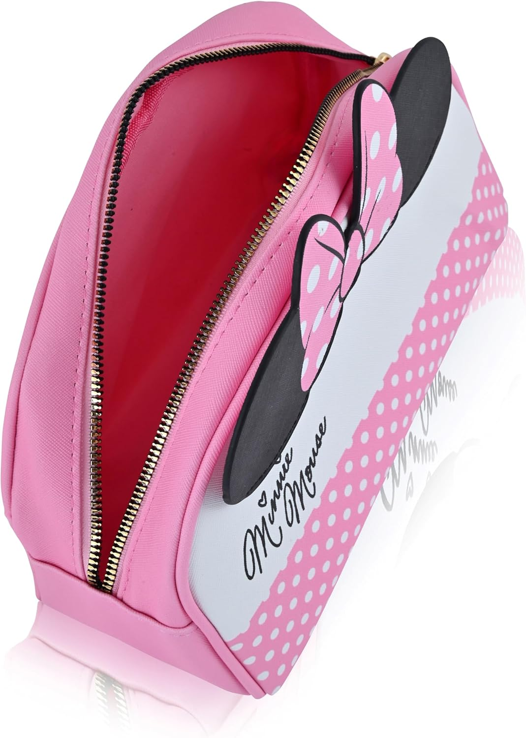 Disney Minnie Mouse Makeup Bag for Women | Minnie Mouse PU Leather Travel Toiletry Bag for Women | Make up Travel Bag Cosmetic Bag Makeup Pouch