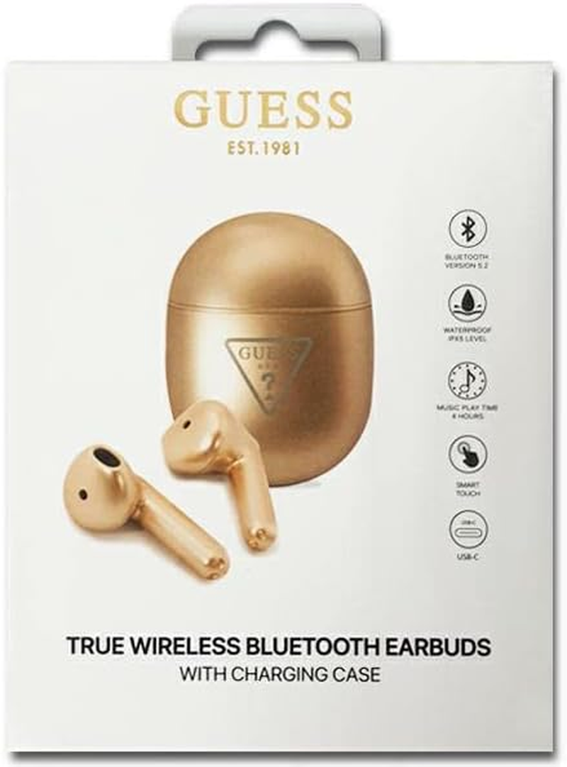 Guess GUTWST82TRD TWS Bluetooth Headphones + Docking Station Golden Triangle Logo
