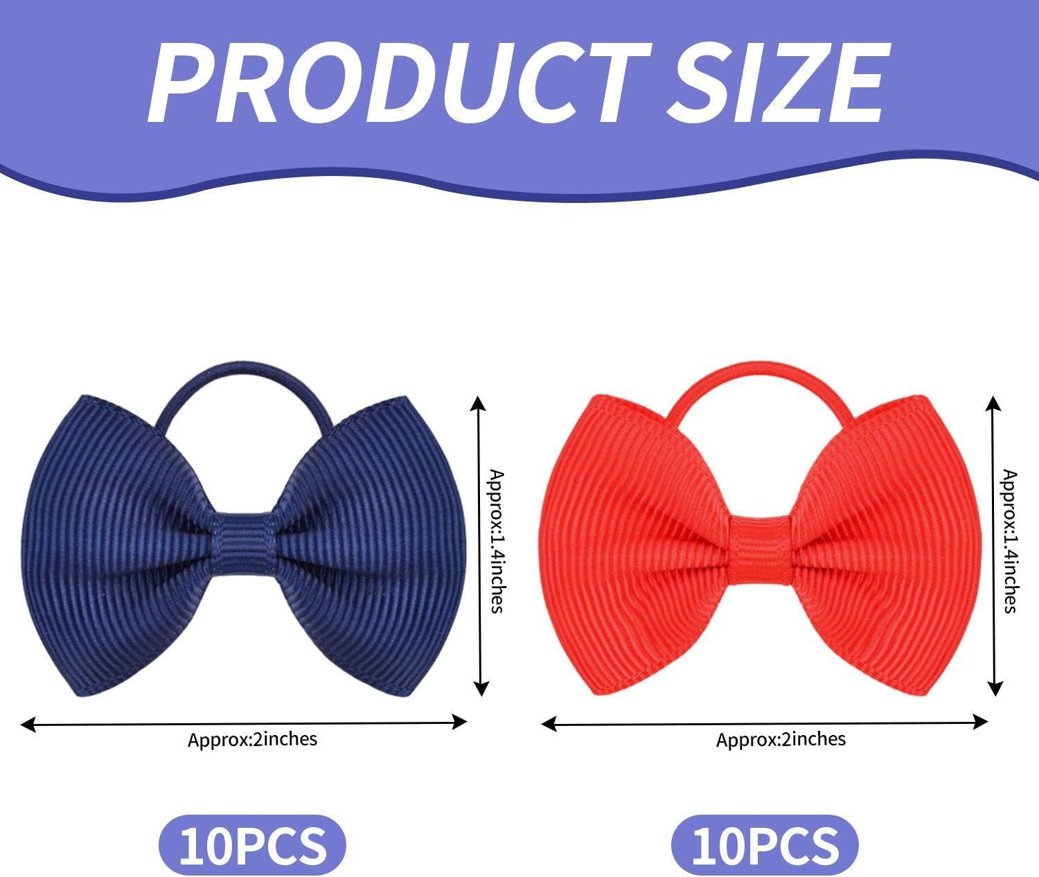 Pack of 20 Bow Hair Bobbles Decorative Hair Bobbles Cute Kids Hair Ties Girls Hair Accessories Elastic Hair Ties Hair Accessories image number 3