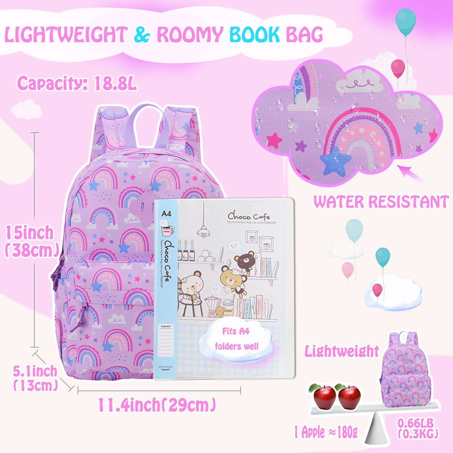 VX VONXURY Toddler Backpack for Boys Age 2-6，Small Kids Preschool Book Bag for Kindergarten Girls Fit A4 Folder - Black image number 6