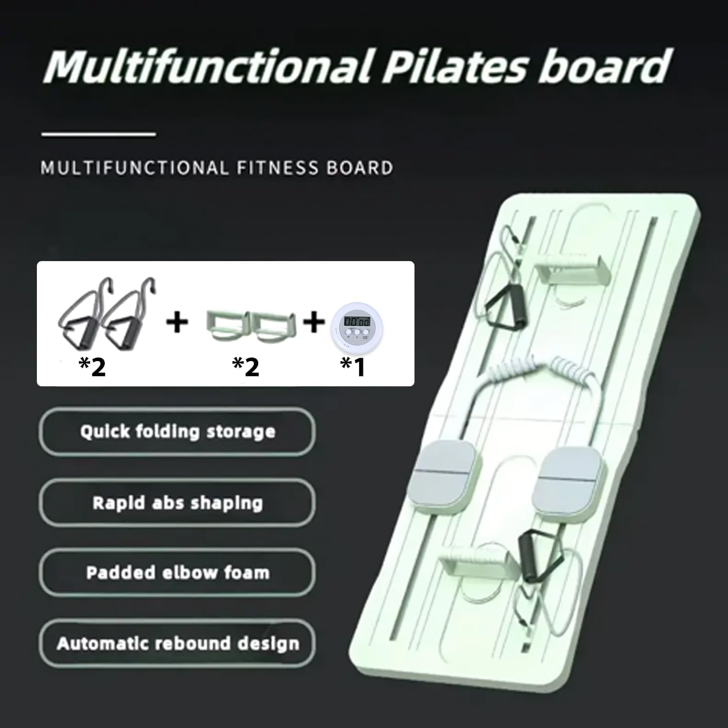 MIMYII Pilates Board,4 in 1 Multifunctional Core Exercise Equipment,Ab Trainer Machine Built in Timing Device,Suitable for Indoor and Outdoor Use Comprehensive Exercise Core Trainer image number 4