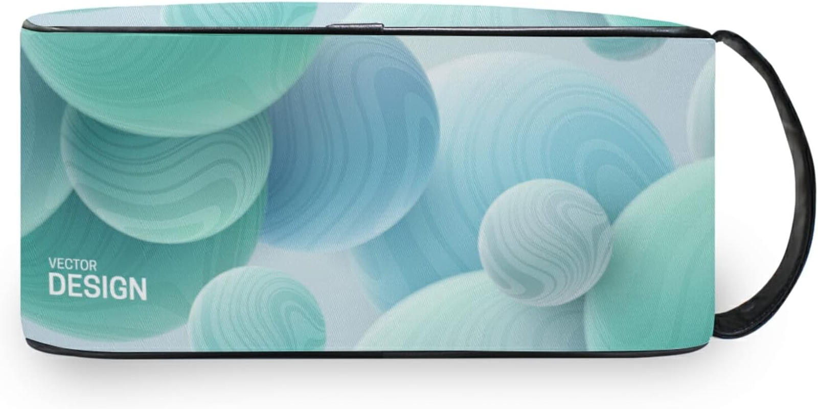 Toiletry Bag Unisex Cosmetic Bag Funny Dinosaurs Travel Organizer PU Leather Travel Cosmetic Case, 3D Marbled Spheres, One Size - 3D Marbled Spheres image number 3