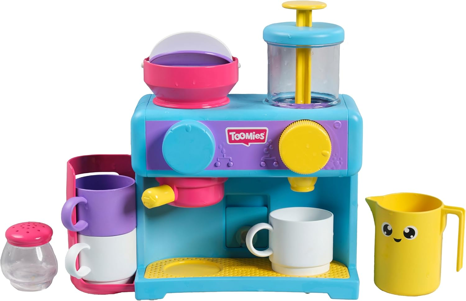 Toomies Bath Barista - Pretend Cafe Baby Bath Toys - Wall Mounted Bubble Bath Play Kitchen Toddler Toys - Kids Kitchen Set Includes 3 Cups, 1 Jug, 1 Shaker - +18 Months Boys Toys & Girls Toys image number 6