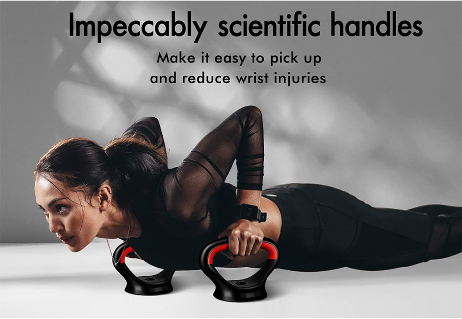 BLACK LORD 2X Adjustable Rubber Kettlebell Handles with Base for Weight Lifting Plates Push Up, Fits 26Mm and up Weight Plates (Kettlebell Handles without Weight Plate) image number 1