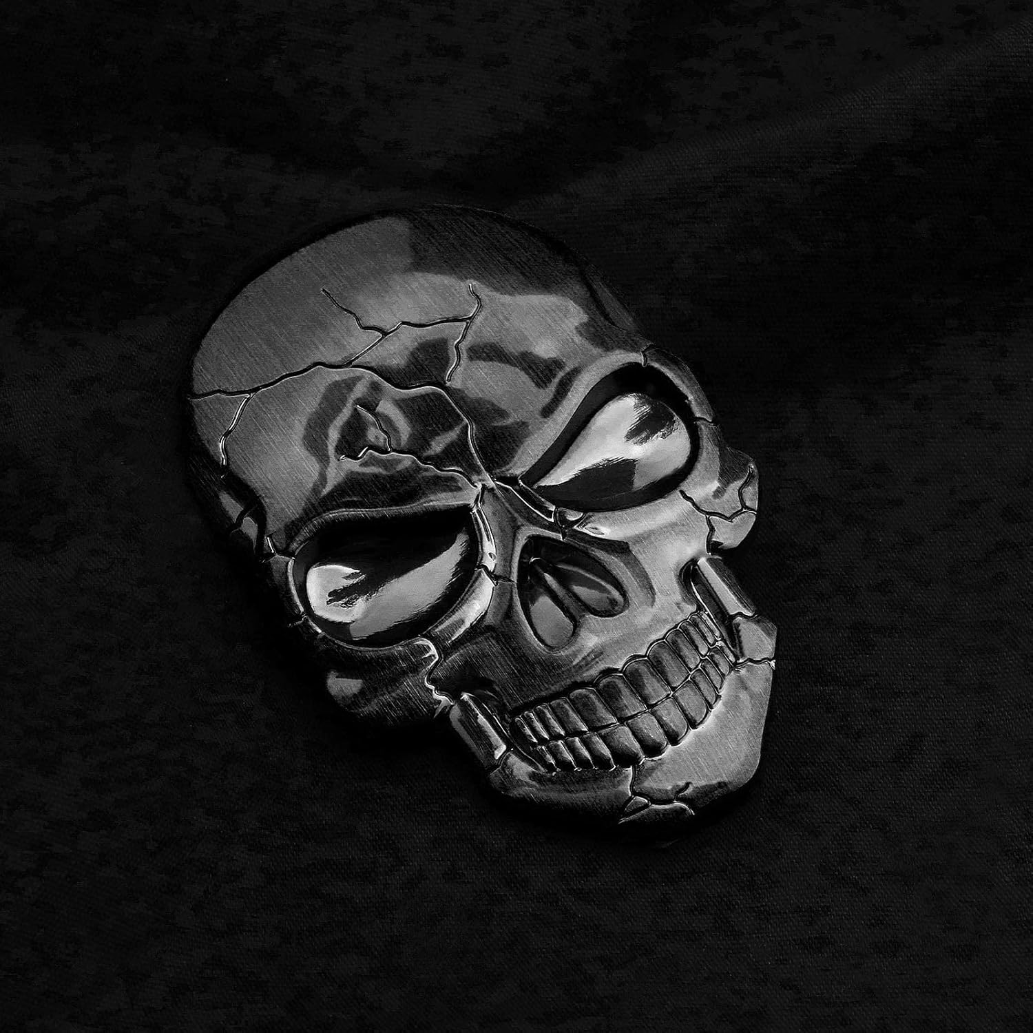 SING F LTD 3D Metal Decal Skull Punisher Vehicle Sticker Waterproof Decoration Logo Cranium Emblem Badge Decal for Car Truck Motorcycle Refrigerator Computer Door Titanium Black image number 3