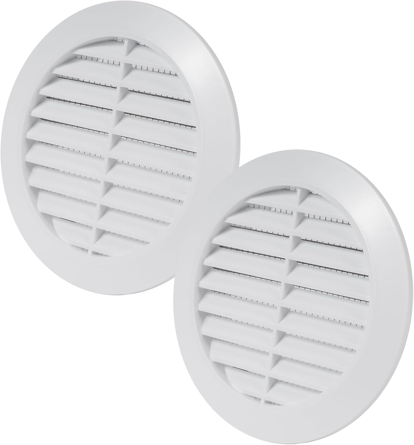 Vent Systems 2 Pack 90Mm White Air Vent Cover - round Air Vents - Grill Cover - Integrated Insect Protection - HVAC Vents for Bathroom, Home Office, Kitchen image number 4