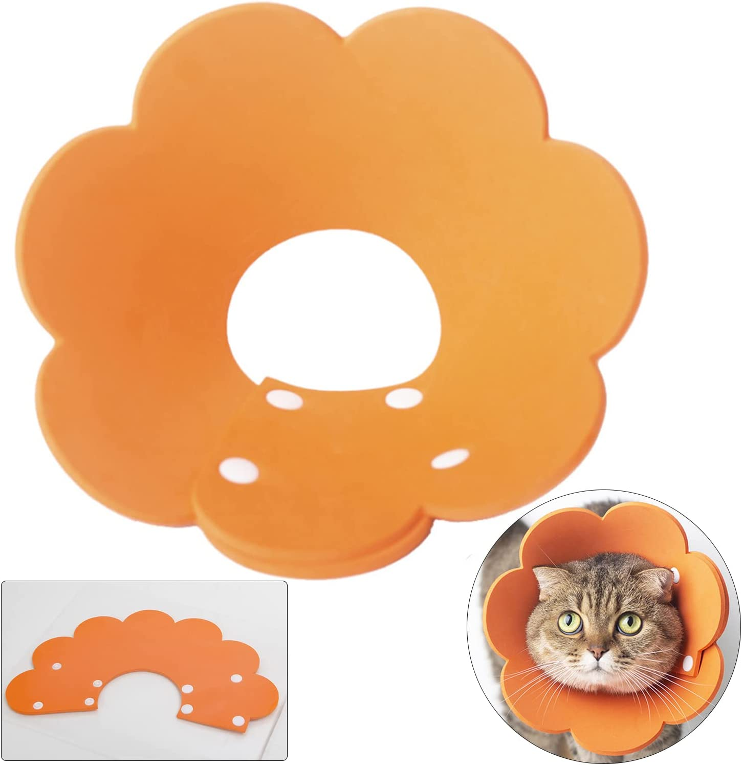 Adjustable Cat Recovery Collar, Protective Pet Cone Collar for after Surgery Soft Collar Wound Healing Protective Cone, Elizabethan Collars for Prevent from Licking Wounds, Not Block(S) image number 1
