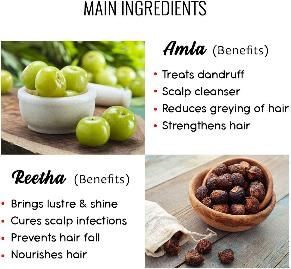 Khadi Natural Ayurverdic Amla & Reetha Hair Cleanser (Pack of 2), 210Ml Each, Strengthens Hair, Prevents Premature Greying, Dandruff, Hair Fall, for Dry Hair, Frizzy Hair, Oily Hair, for Women & Men image number 4