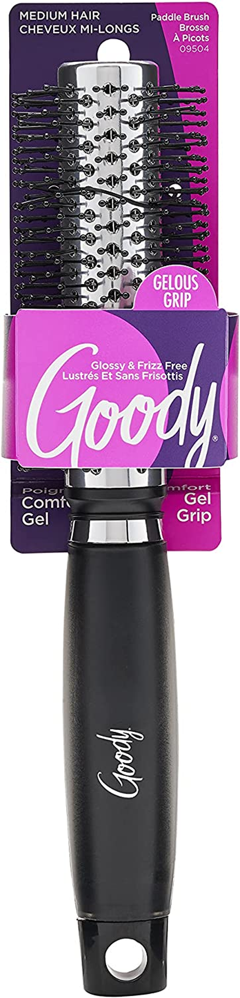 GOODY Gelous Grip round Brush, Black, Purple or Red, 1CT (Color Will Vary) image number 3