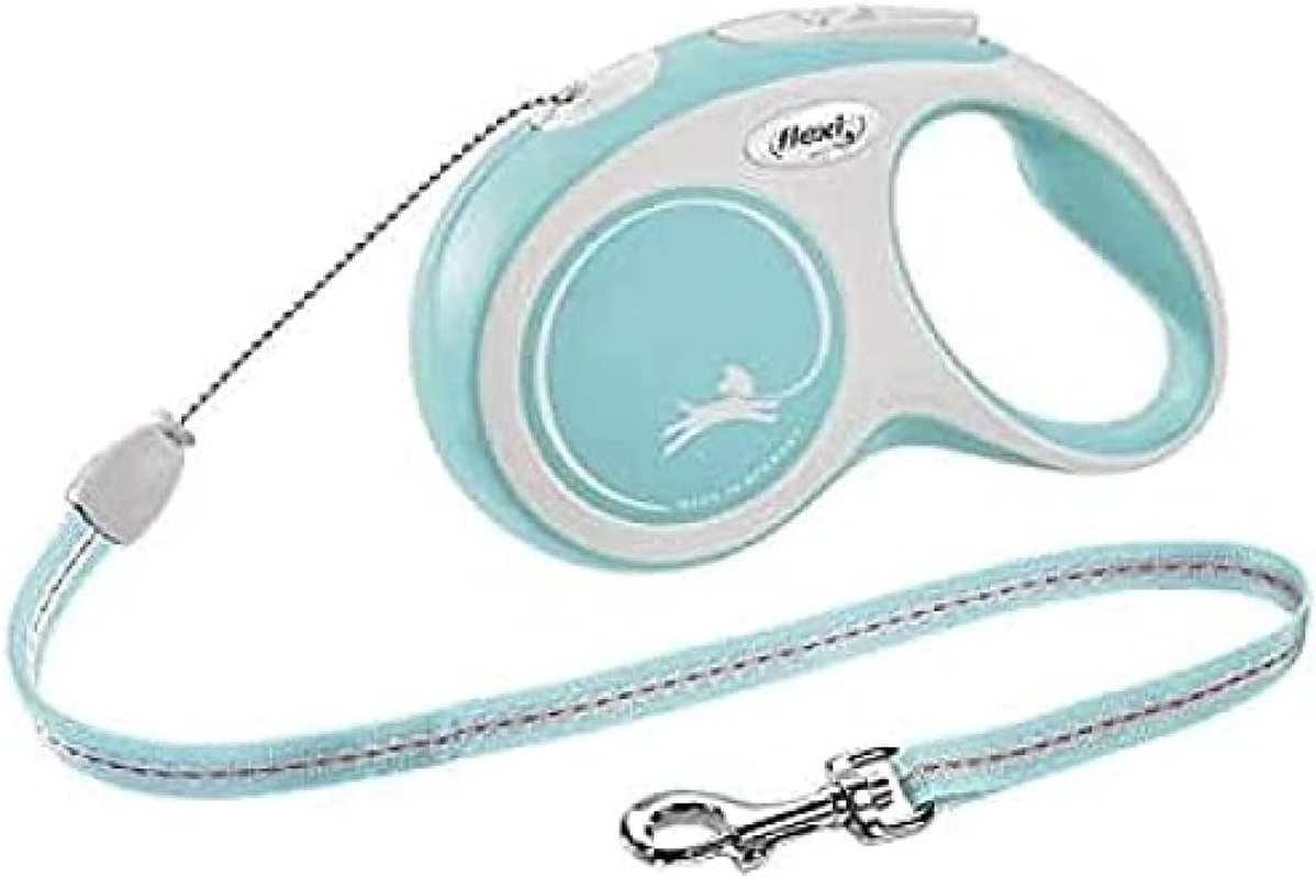 Flexi New Comfort Cord Grey & Blue Extra Small 3M Retractable Dog Leash/Lead for Dogs up to 8Kgs/18Lbs