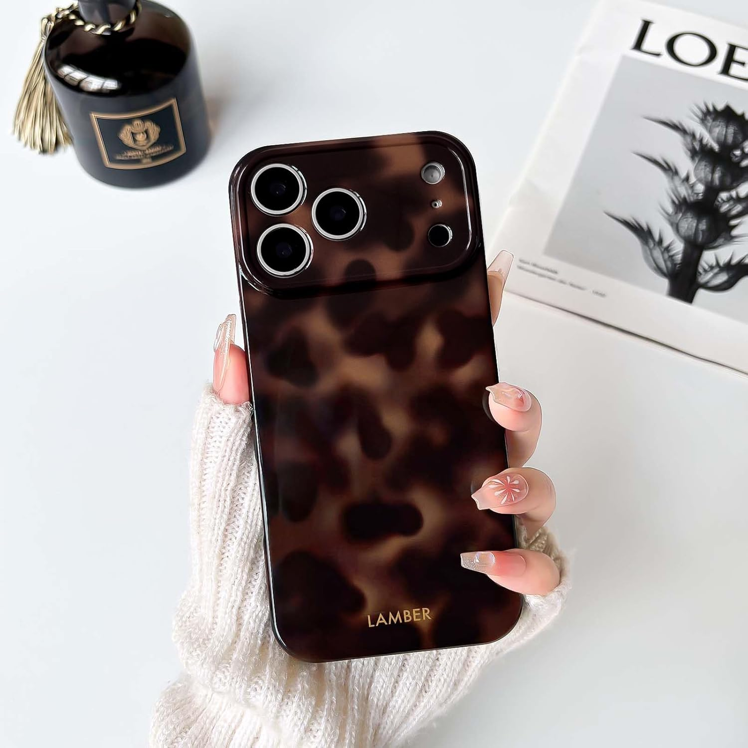 NITITOP Compatible with Iphone 17 Pro Max Case Cute Stylish Leopard Print Brown Amber Aesthetic Design for Women Girls Men Soft TPU Shockproof Protective Cover - Brown image number 3